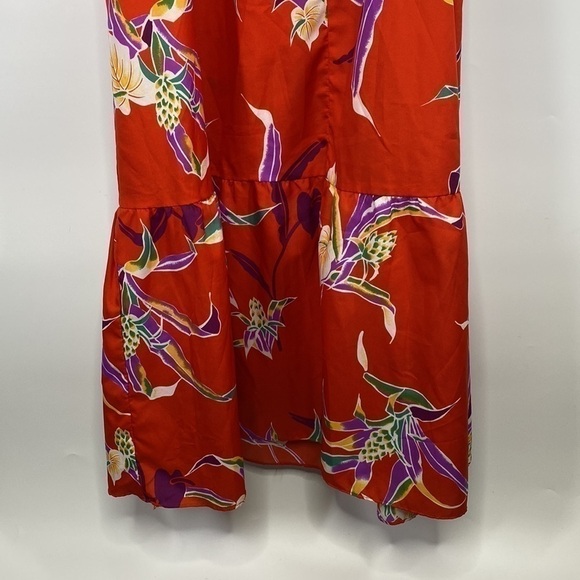 Vintage Hilo Hattie Red Ruffle Hawaiian Maxi Dress Size Small #658 - Picture 7 of 10
